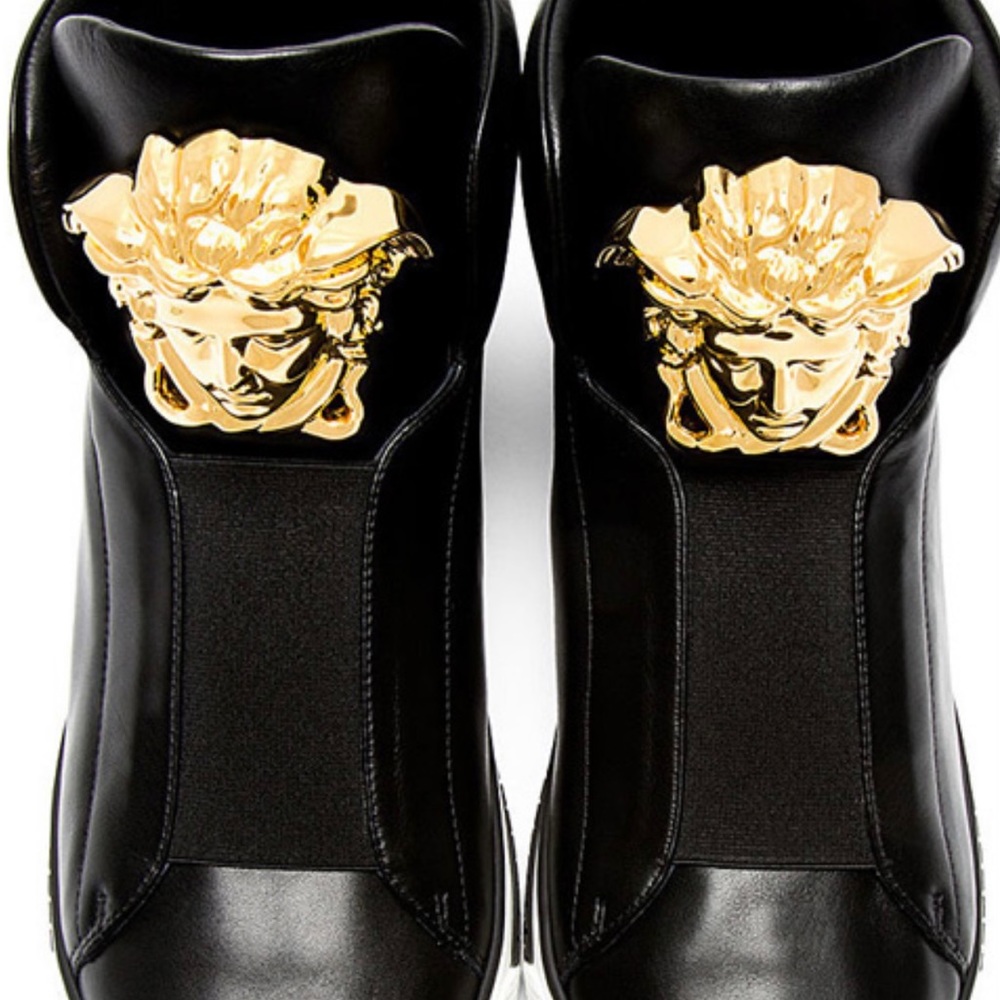 Versace leather high top Medusa sneakers